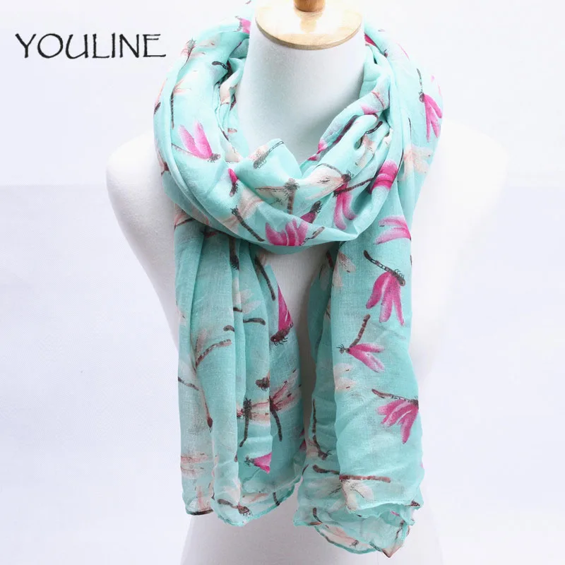 YOULINE Fashion Scarves For Women New Spring Printed Long Soft Scarf Wrap Shawl Stole Pashmina Beach Female 2018 | Аксессуары для