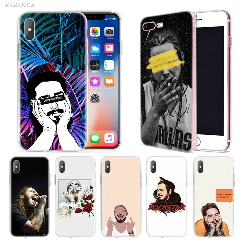 

Post Malone Case For iphone XS Max XR X 10 7 7S 8 6 6S Plus 5 5SE 5C 6+ 7+ 8+ Soft Silicone Cubre Phone Cover Coque