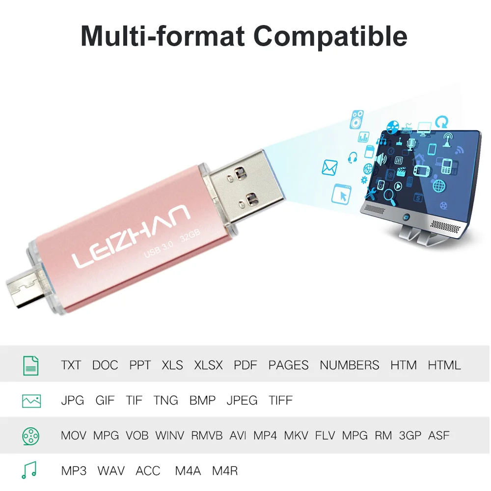 LEIZHAN флеш накопитель 16 ГБ 3 0 USB OTG 128 usb для android телефонов/планшетов 32 Гб 64 usb|USB