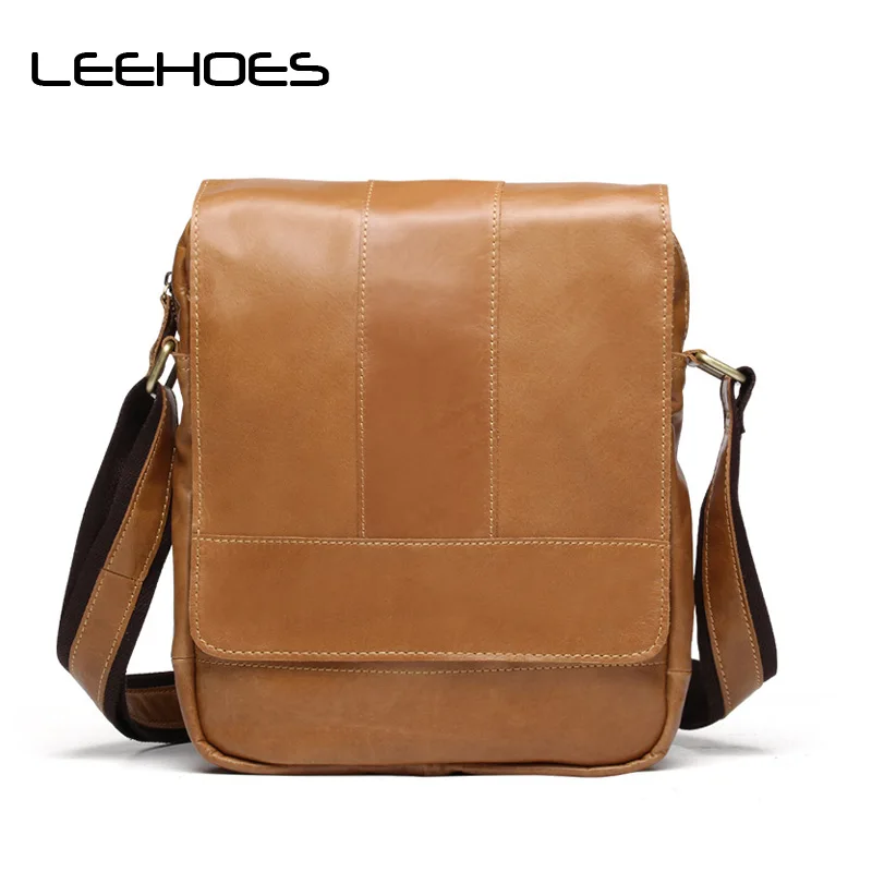 

2017 Hot Men Casual Briefcase Business Shoulder Bag Genuine Leather Bag Messenger Bags Travel Fashion Male Bags Male Small Flap