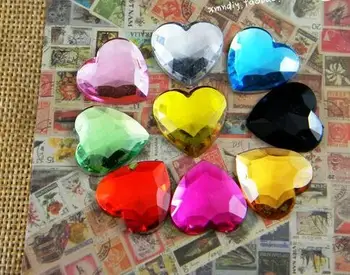

10,000pcs/Bag 6mm Heart Shape Flat Back Acrylic rhinestones,Acrylic Plastic 3D Nail Art / Garment Rhinestone