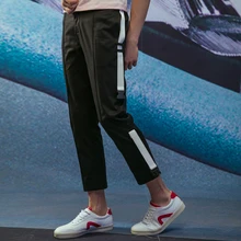 27-44 Мужская одежда стилист моды певица личности мужской черный белый ленты Штаны этап Большие размеры костюмы