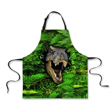 FORUDESIGNS/красивые кухонные фартуки с животными для мужчин, зеленые головы тигра, забавные нагрудники для взрослых, инструмент для очистки ресторана, шеф-повара, барбекю, фартук для приготовления пищи