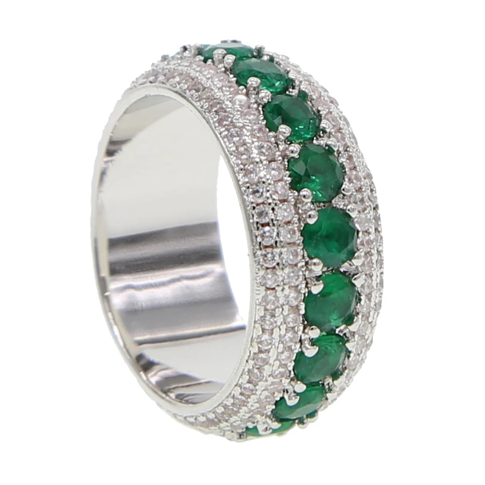 Новое кольцо в стиле хип-хоп размер#7-10 Серебряное сверкающее украшение США мужской мальчик ICED OUT обручальные кольца для мужчин