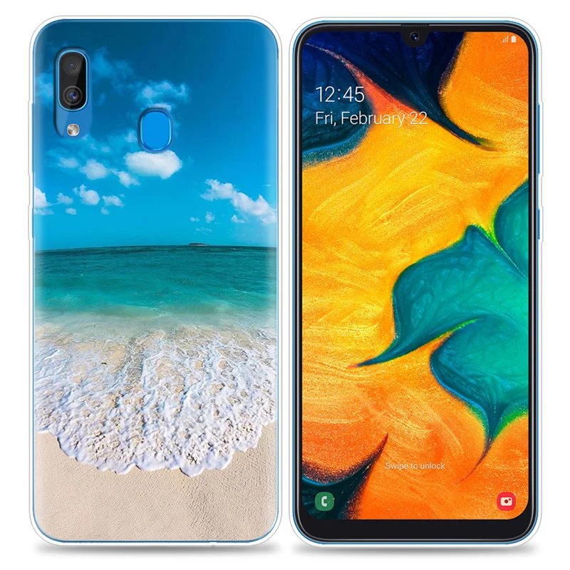 Transpatrent سيليكون حقيبة لهاتف سامسونج غالاكسي A50 A70 A30 M30 M20 A10 A20 A40 M20 غطاء الهاتف تصفح البحر المحيط