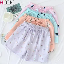 Летние прохладные шорты для сна для женщин Мягкие марлевые Хлопковые женские домашние пижамы повседневные пляжные брюки женские