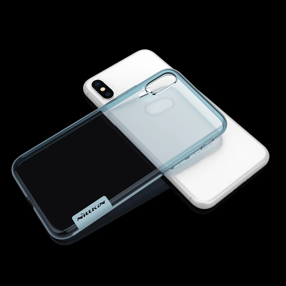 Синий Чехол для iPhone X NILLKIN Ультратонкий Тонкий ТПУ чехол для iPhone X мягкий ТПУ задняя крышка для iPhone X 5,8'' - Цвет: Синий
