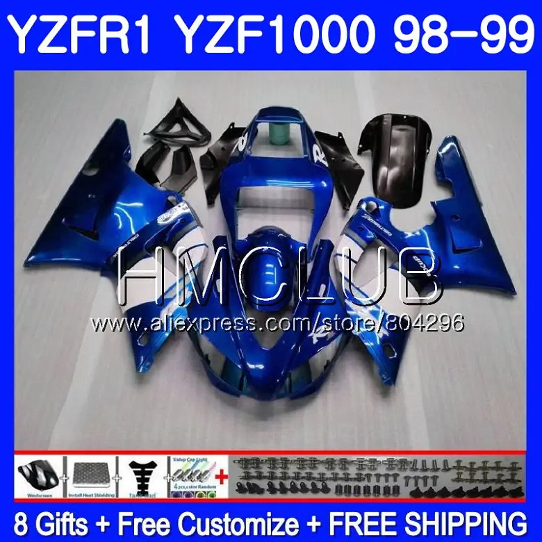 

Body For YAMAHA YZF 1000 YZF R 1 YZF1000 YZF-R1 98 99 Frame 107HM.0 YZFR1 98 99 YZF-1000 YZF R1 1998 1999 Fairings Factory blue