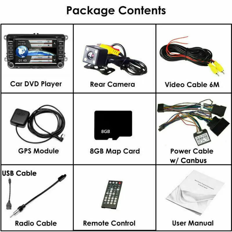 Perfect 7 "Car Radio 2 Din Bt Gps Navigation Radio Player For Volkswagen Vw Passat Golfpolo + Rear View Camera Satellite Navi Dvd Usb 5