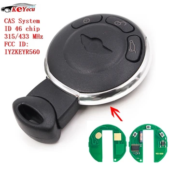 

KEYECU CAS System Smart Remote Car Key Fob 3 Button With ID46 Chip 315MHz/433MHz For BMW Mini Cooper 2007-2014 FCC ID:IYZKEYR560