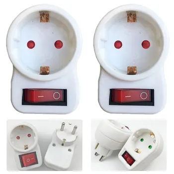 

With Switch Neon Indicator 16A Travel Plugs EU Standard Power Adapter European Type Conversion Plug Socket