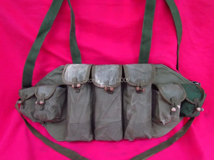 

ORIGINAL CHINESE SOLDIER ARMY 56 TYPE CHEST RIG AMMO POUCH AK47 BAG CANVAS