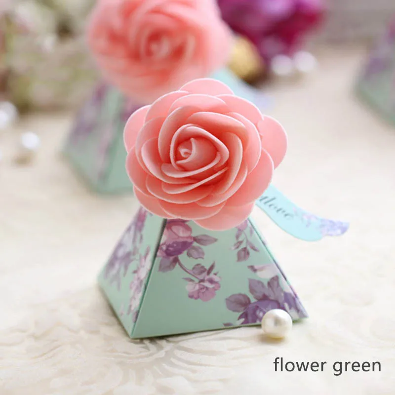 

5 PC Nice Gift flower Shape Sugar Case Cartoon Pattern Wedding Decoration Paper Party Supplies Candy Box