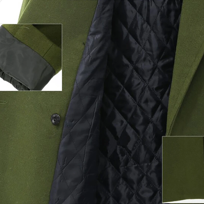 JAPPKBH Autumn Winter Wool Long Coat Jacket Casual Double Breasted Christmas Blazer Outwear Elegant V-neck Women Coat Bayan Mont