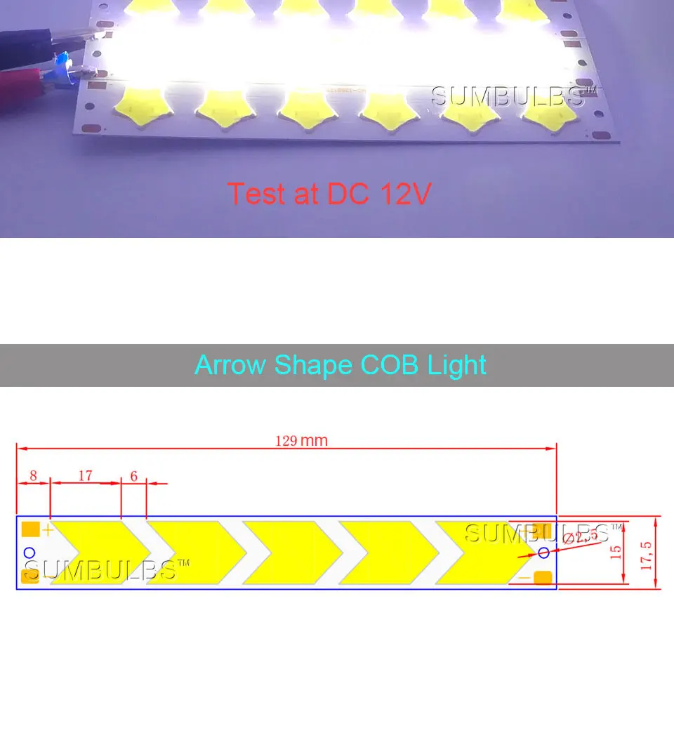 Special Shape COB LED Light Strip DC 12V 5W 6W Cold White LED Bulb with Star Grid Arrow Shape DIY Work Home Car Decor Lighting (5)