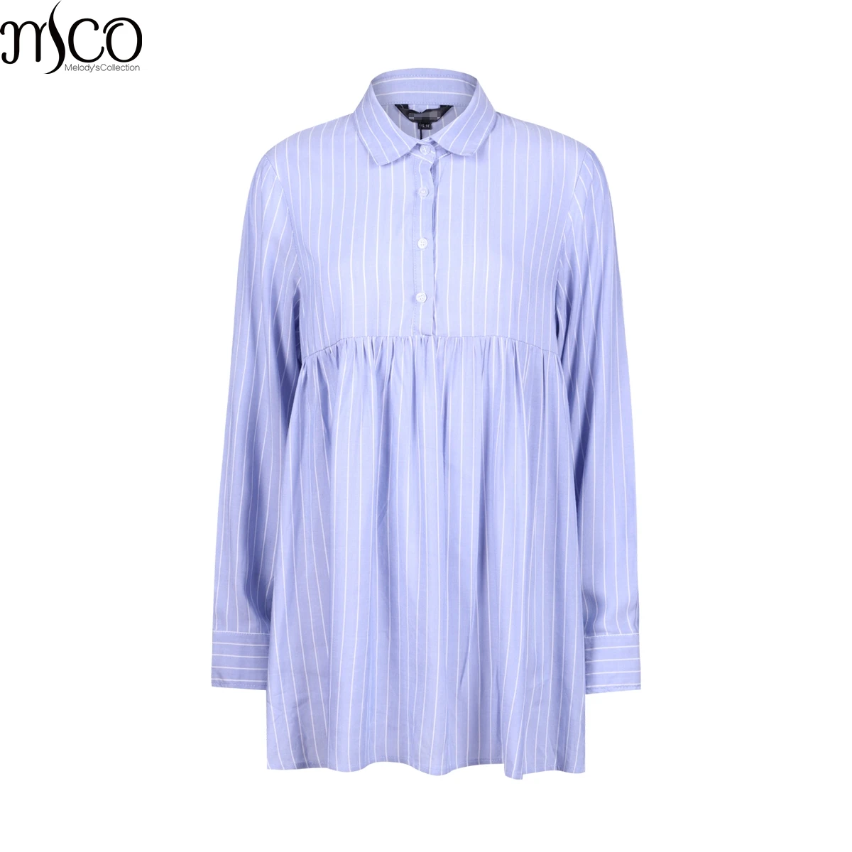 

MCO Elegant Long Sleeves Stripe Plus Size Mini Smock Shirt Dress Oversize OL Women Clothing Loose Big Size Tunic Dresses 6xl 7xl