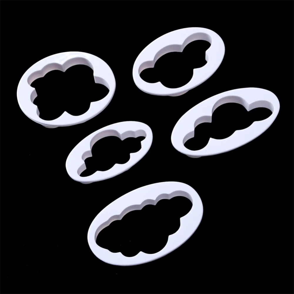 

Baking Tools 5pcs material para biscuit clouds Accessary Fondant Cutter cookies cutter Embosser cake decorating materials