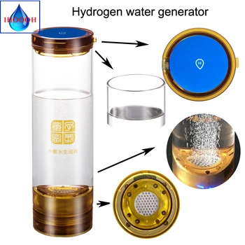 

High Concentration Rechargeable Hydrogen Rich Water Generator Anti-Aging Office Home Glass Water Cup ORP Alkaline Pure H2