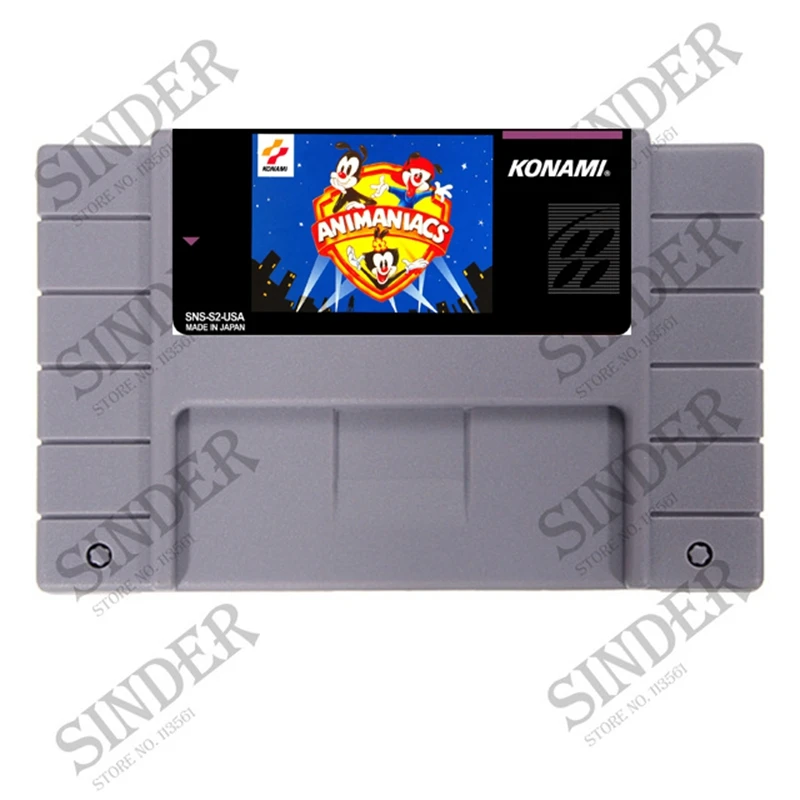 

Animaniacs English Version 16 bit Big Gray Super Game Card For NTSC Game Player