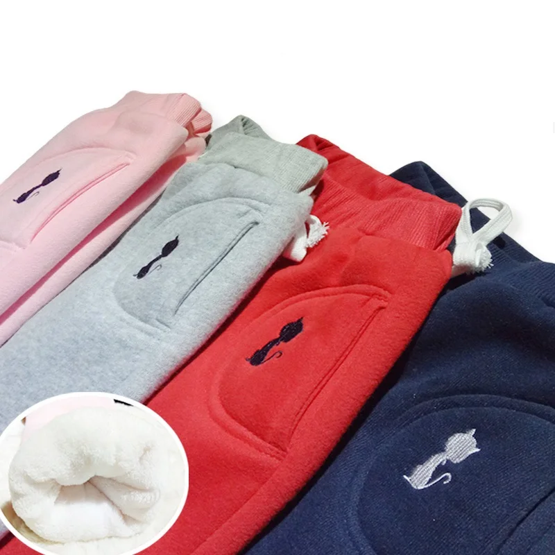 

Children's pants plus velvet thick section warm casual pants autumn and winter girls boys Sports trousers baby