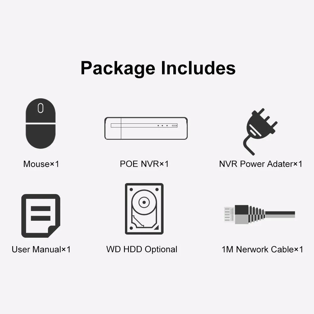  HiLook CCTV System Onvif 4CH POE NVR-104MH-C/4P Hikvision Plug & Play 4 Channel 4K PoE NVR 1 SATA V