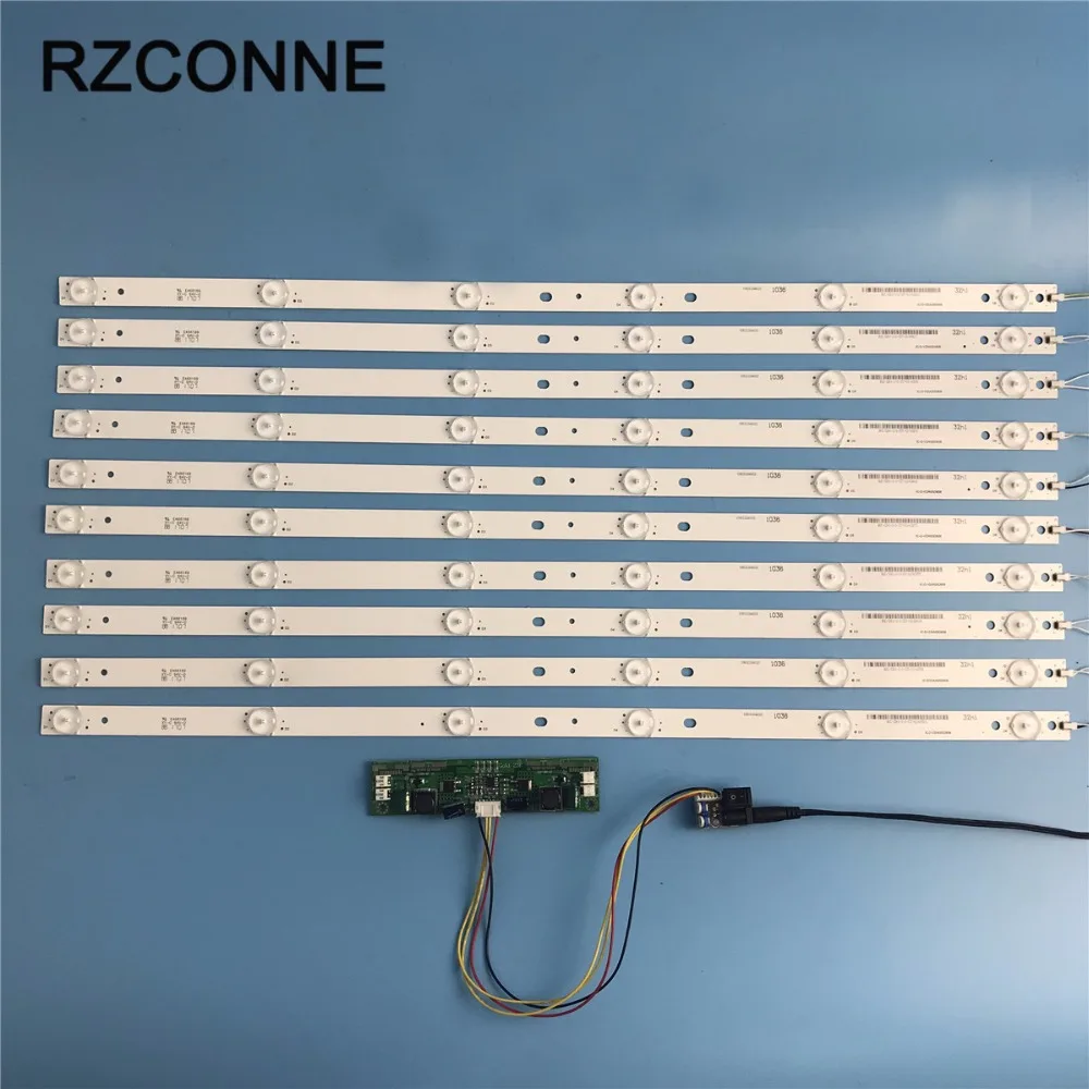 10pcs 575mm 6leds LED Backlight Lamps strip kit Board w/ Optical Lens Fliter for 55 inch LCD LED TV 18v input billboard