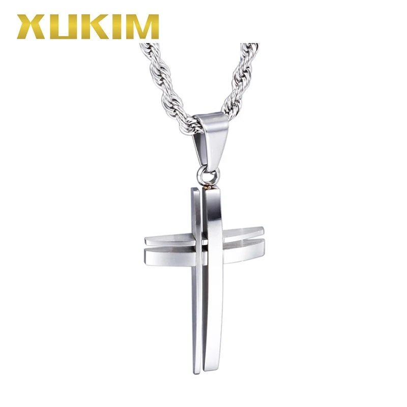 

RP126 Xukim Jewelry Fashion Design Men's Jewelry Cross Religion Pendant Necklace