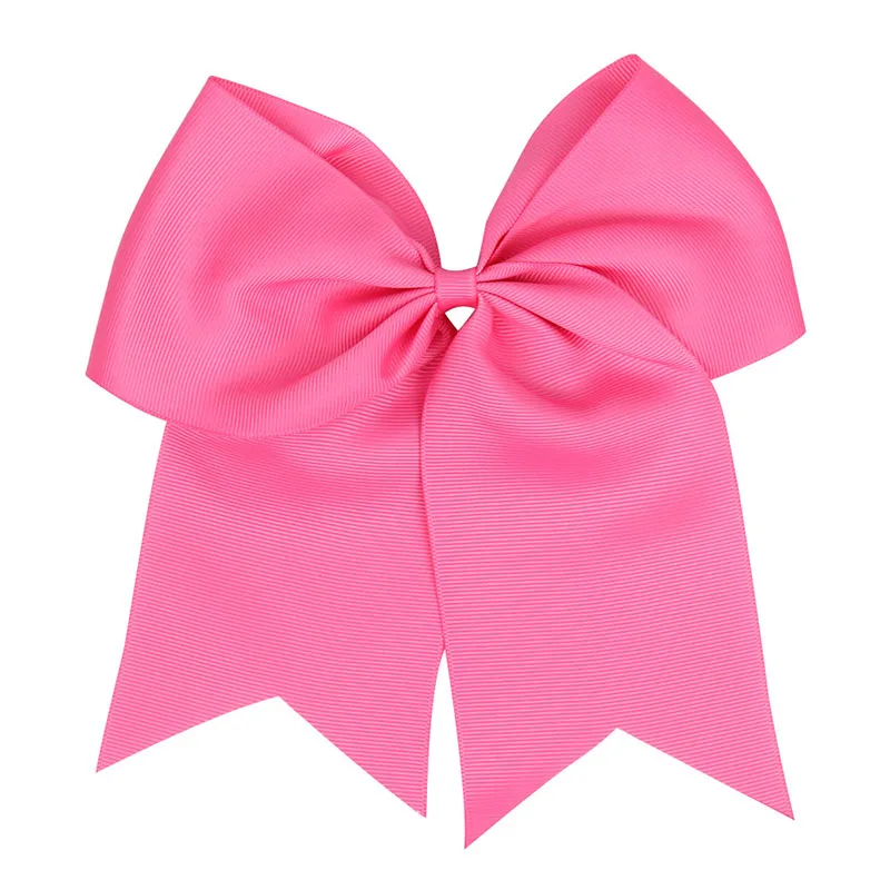 8 дюймов модный бутик прекрасная Большая лента Гро-Гро лента бант для чирлидинга эластичные резинки для волос для детей девочки резинки - Цвет: 12Deep Pink