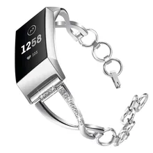 Роскошный быстросъемный ремешок для часов, Большой браслет из нержавеющей стали, сменный ремешок для часов Fitbit Charge 3, большой размер