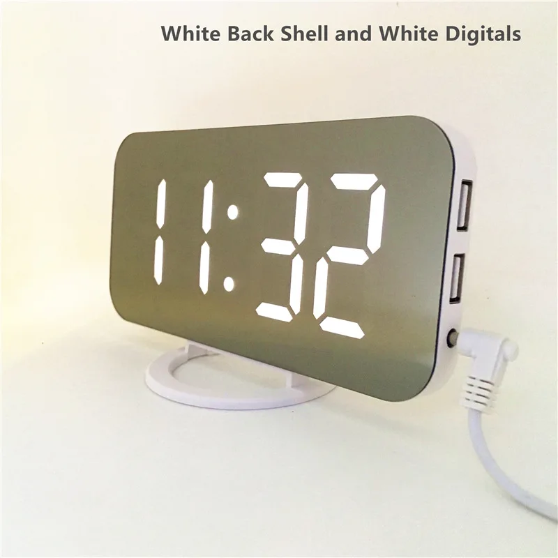 Mirror LED desk Wall Clock Digital Alarm Clocks Display modern Watches Nightlight Home Kitchen Office bedroom fashion Gift desk