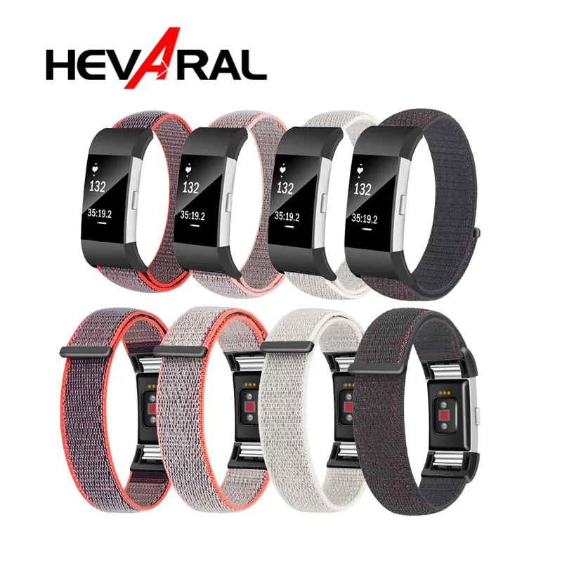 Hevaral браслет для браслета FitBit Charge 2 ремешок нейлон Correa Fit bit Charge2 мягкий часов
