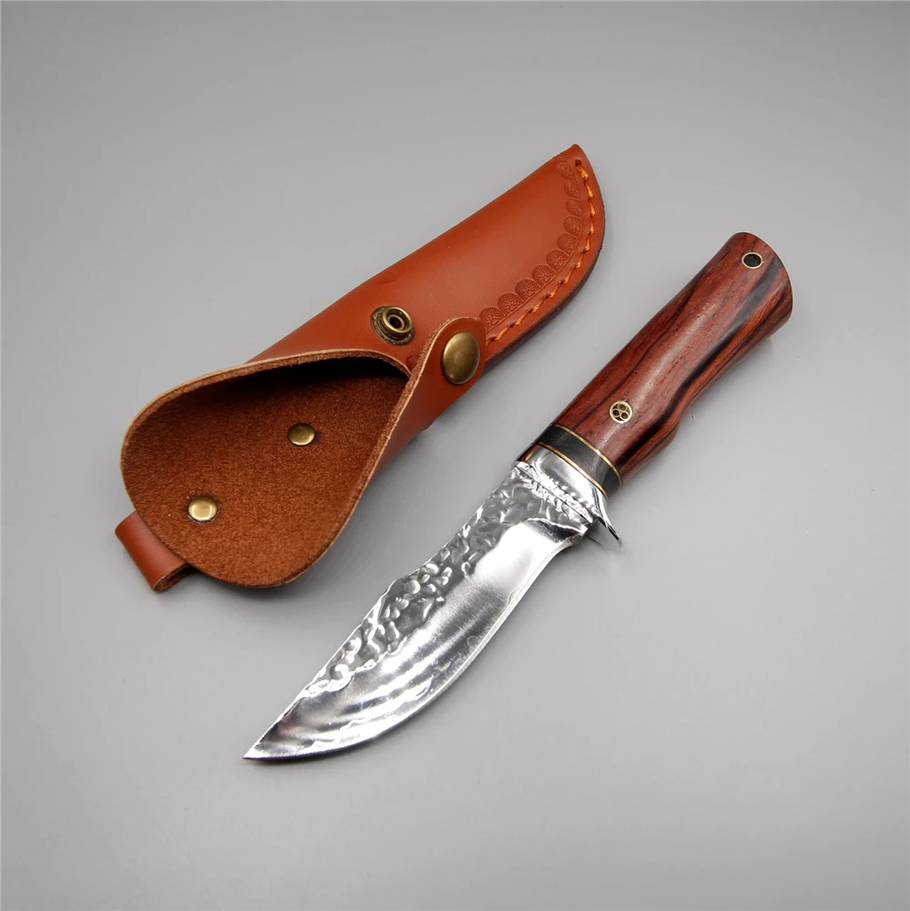 Купить Японский импортный нож vg10 натуральная сталь фиксированное лезвие деревянная ручка 58 60 Hrc открытый кемпинг охотничий нож выживания Инструме...