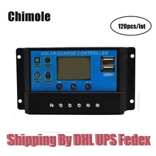 120pcs/lot PWM 10/20/30A Solar Cell Charger Controller 12V 24V LCD Display Dual USB Solar Panel Charge Regulator