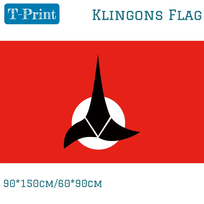 

Free shipping 90x150cm 60x90cm Star Trek Klingons Symbol Flag Digital Printed Banner Polyester Flags 3ft X 5ft For Party Fans