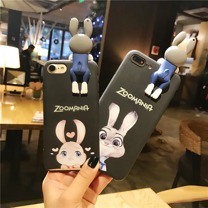2017 Fashion 3D Cute Soft Silicone Animal Cartoon Back Case Cover For iPhone 6 6s Plus 6Plus 7 7plus 6sPlus Lovely Rabbit Cases |
