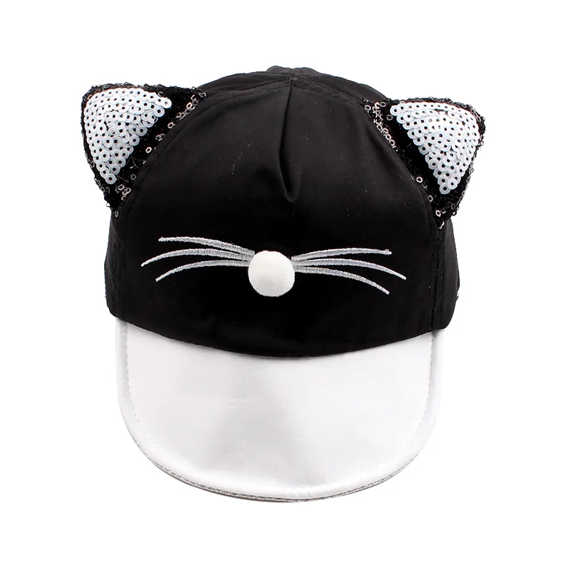 Cartoon Cat Baby Caps New Soft Cotton Baby Hat With Ears Summer Sequins Caps For Girls 2017 Summer Autumn Baby Boys Sun Hats (15)