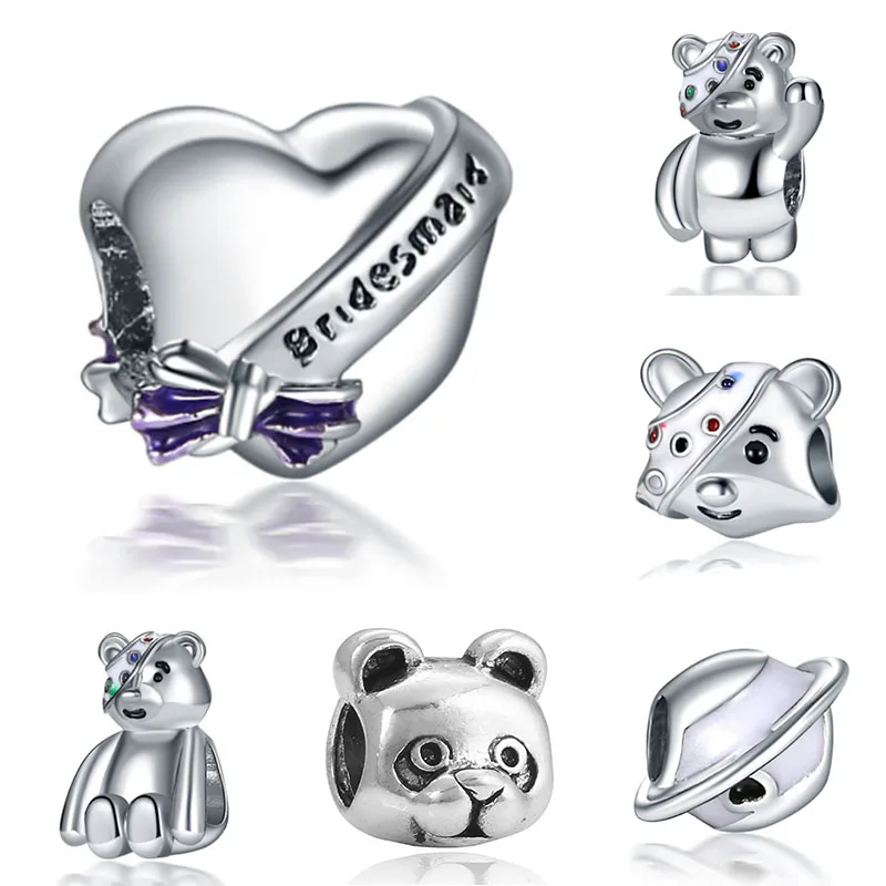 Подходят для Pandora Charms Plata клипсы оригинальный браслет Изготовление ювелирных