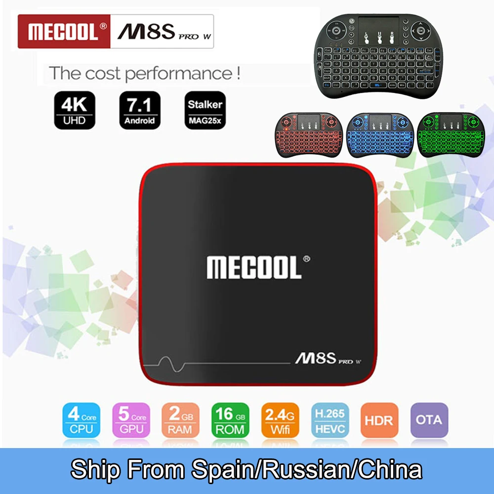 

MECOOL M8S PRO W Android 7.1 TV Box Amlogic S905W CPU Smart TV Box 2GB 16GB 4K H.265 2.4GHz WiFi Set Top Box Ship from ES/RU