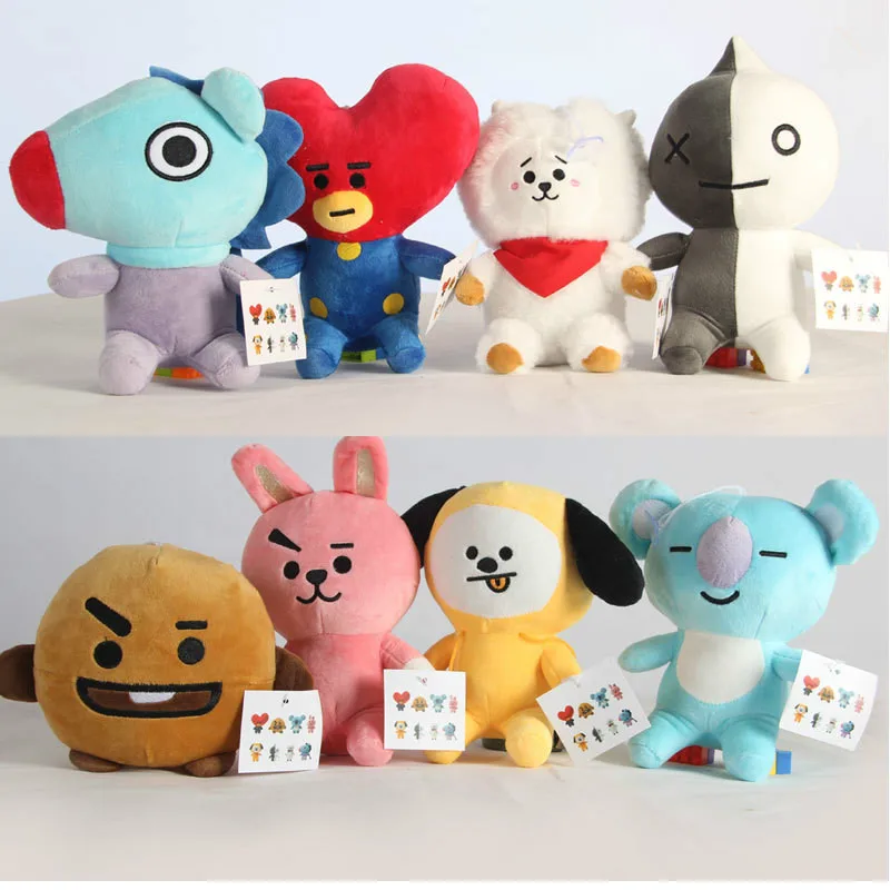 

Eight Color BT21 Bulletproof Youth Club Hold Pillow Doll TATA Doll Plush Toys to the Children's Gift
