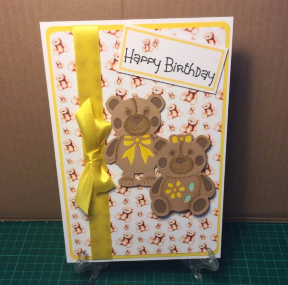 

AlinaCraft METAL CUTTING DIES 2pc Teddy Bear cartoon pet Scrapbook album card home decorative STENCILS cutter paper crafts dies