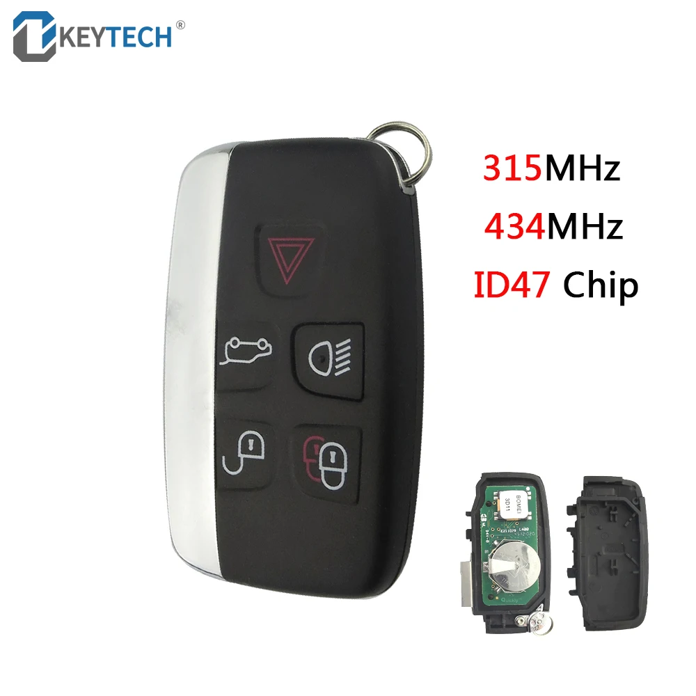 

OkeyTech Car Remote Smart Key 315MHz 434MHz ID47 Chip 5 BTN for Land Rover Discovery 4 Freelander for Range Rover Sport Evoque
