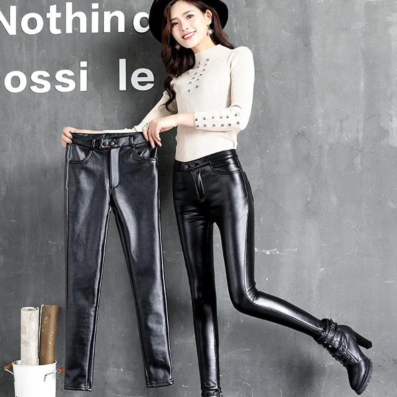 Faux Leather Leggings Metallic Shiny Skinny Costume Shiny Pants S M L