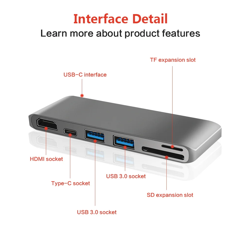 USB концентратор с Type C на HDMI 4K 3 0 адаптер Thunderbolt Dock PD SD/TF кардридером для Macbook Pro Samsung