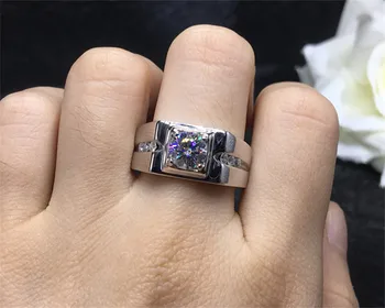 

Fine Male ring 925 Sterling silver Cubic Zirconia Enagement Wedding Band Rings for men Finger Jewelry Gift