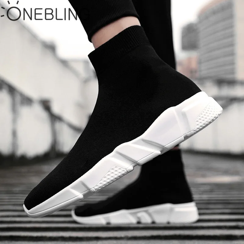 

OneBling High Top Mens Shoes Casual Sport Shoes Breathable Socks Sneakers Men Running Shoes Man Walking Flat Shoes Ankle Boots