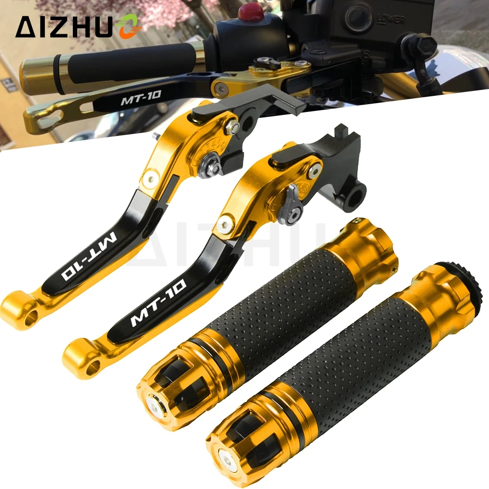 Motorcycle Brake Clutch Lever Extendable+Handle Grips Handlebar For