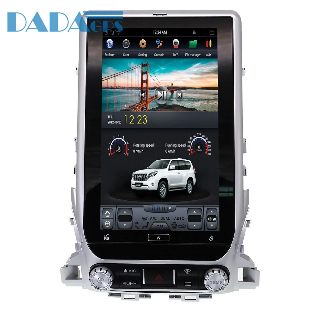 Discount Tesla style Android 7.1 Car DVD Player GPS Navigation Radio for TOYOTA LAND CRUISER LC200 2016 2017 2018 Stereo Multimedia Video 2
