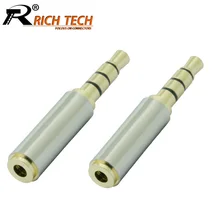 100pcs 2 5 mm Female to 3 5 mm Male 4pin Stereo Aduio Adapter Converter Plug Headphone Jack 3 5mm to 2 5mm 4 Pole TRRS Connector