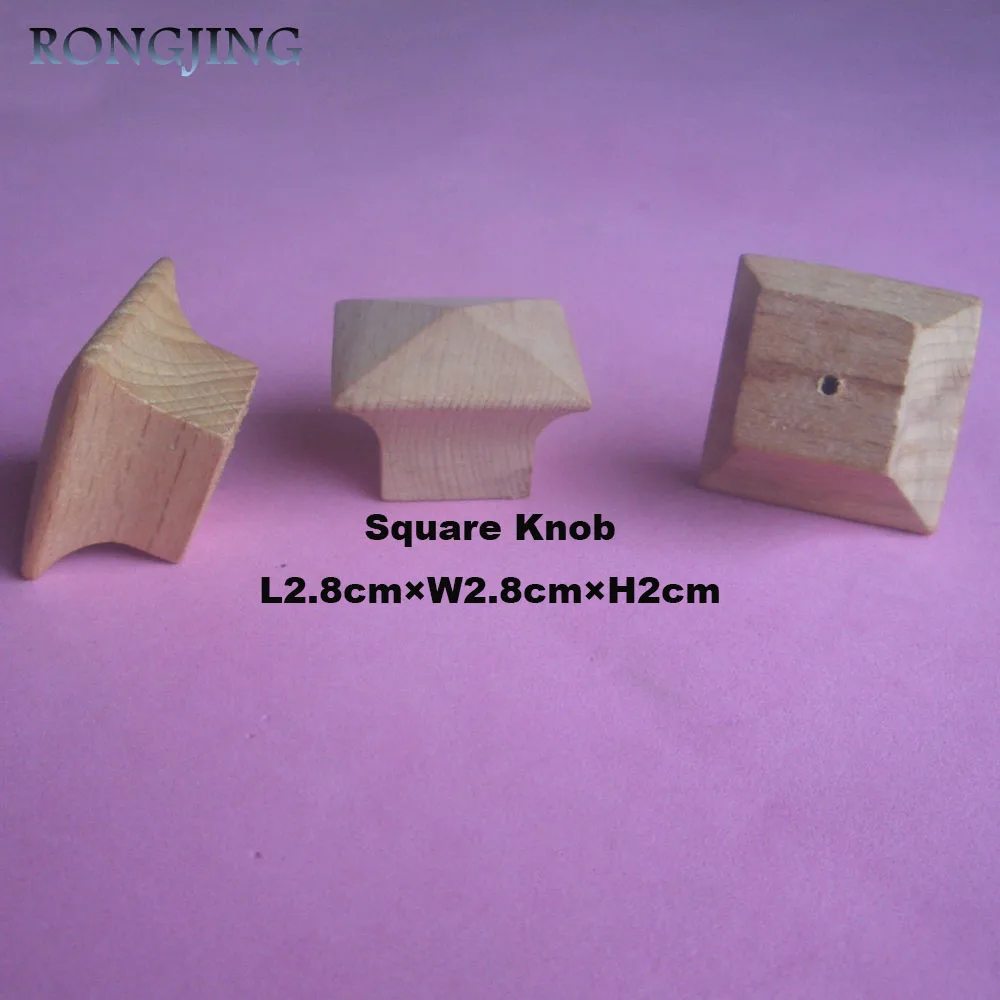 

10x Square Wooden Kitchen Cabinet Drawer Knobs 28mm Cupboard Handles Closet Cabinet Bars Wooden Furniture Solid Pulls Bookcase