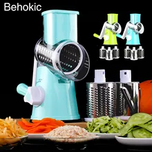 Behokic Vegetable Cutter Round Mandoline Slicer Grater For Carrot Potato Stainless Steel Blade Kitchen Gadgets Accessories